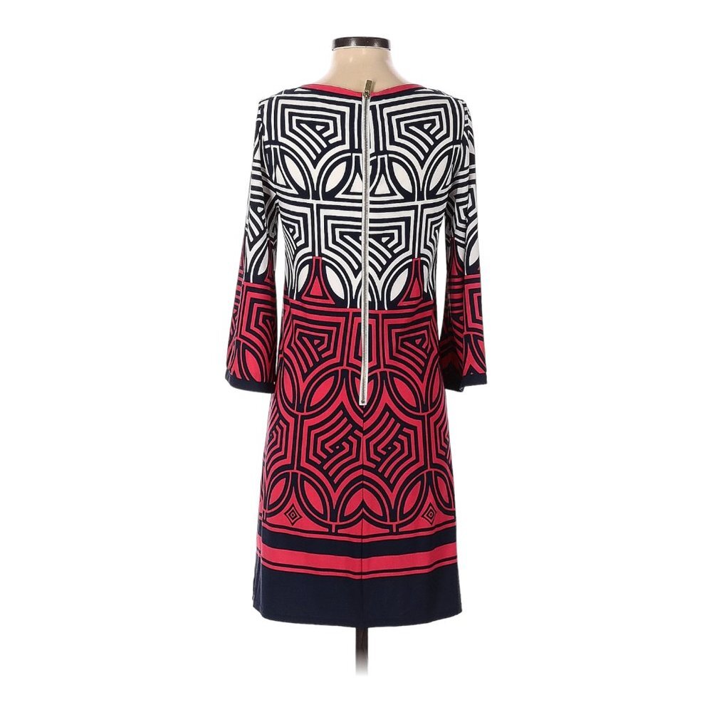 Eliza J Geometric Pattern Jersey Midi Shift Dress Size 4 - Picture 6 of 13